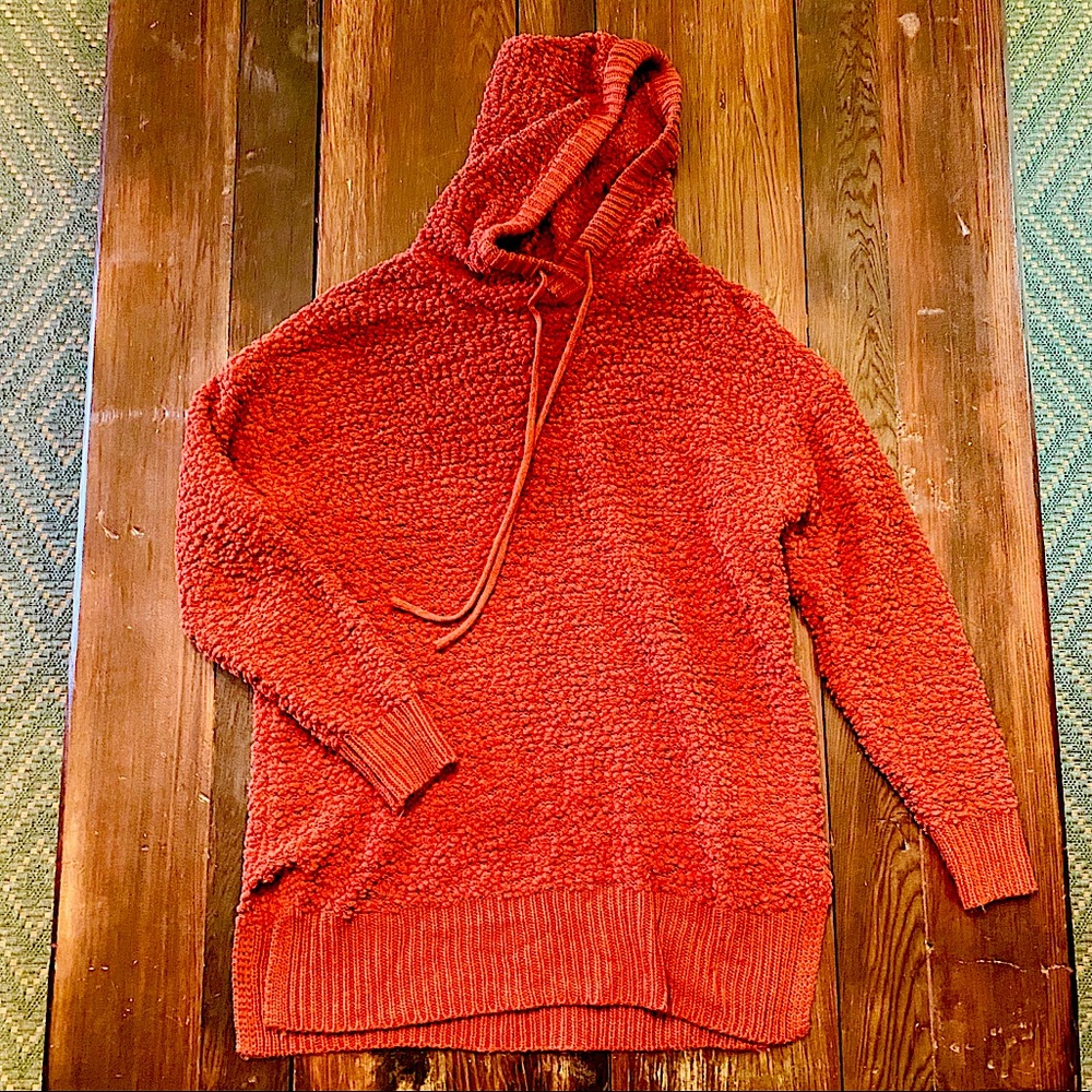 Rust oversized popcorn tunic